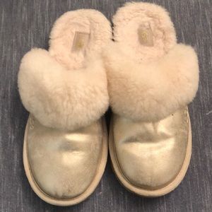 Gold ugg slipper youth size 6